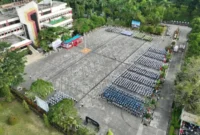 Suasana upacara peringatan hari kemerdekaan Republik Indonesia ke-81 di libgkungan PT Semen Padang.(poto: padangkita.com).
