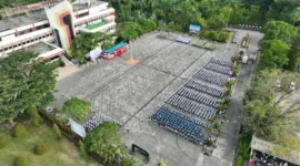 Suasana upacara peringatan hari kemerdekaan Republik Indonesia ke-81 di libgkungan PT Semen Padang.(poto: padangkita.com).