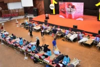 PT Semen Padang melalui Serikat Pekerja Semen Padang (SPSP) menyumbangkan 326 kantong darah kepada Palang Merah Indonesia (PMI) Kota Padang.(poto: padangkita.com).