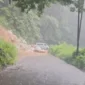 Akses jalan Kelok 44 kembali tertutup material tanah dan pasir akibat bencana longsor yang menerjang kawasan tersebut pada Jumat (25/9/2026).(poto: fajarsumbar.com).