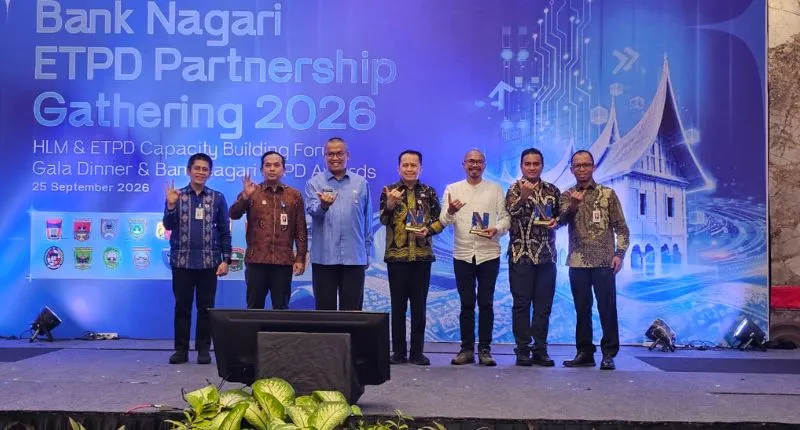 Bank Nagari menyelenggarakan High Level Meeting (HLM), ETPD Capacity Building Forum, serta ETPD Award di Hotel Mercure Padang pada Jumat (25/9/2026).(poto: padangkita.com).