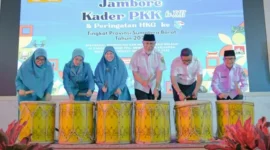 Gubernur Sumatera Barat Mahyeldi Ansharullah membuka Jambore Kader PKK Sumbar ke-22 di Istana Bung Hatta, Kota Bukittinggi, Rabu (2/9/2026).(poto: padangkita.com).