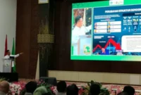 Gubernur Lemhannas, TB Ace Hasan Syadzily saat memberikan kuliah umum di Universitas Andalas.(poto: padangkita.com).