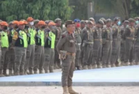 Suasana Markas Komando Satpol PP Kota Padang tampil berbeda saat seluruh personel menggelar apel gabungan pada Selasa (15/9/2026).(poto: padangkita.com).