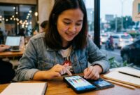 Ilustrasi seorang sedang main game.(poto: AI).