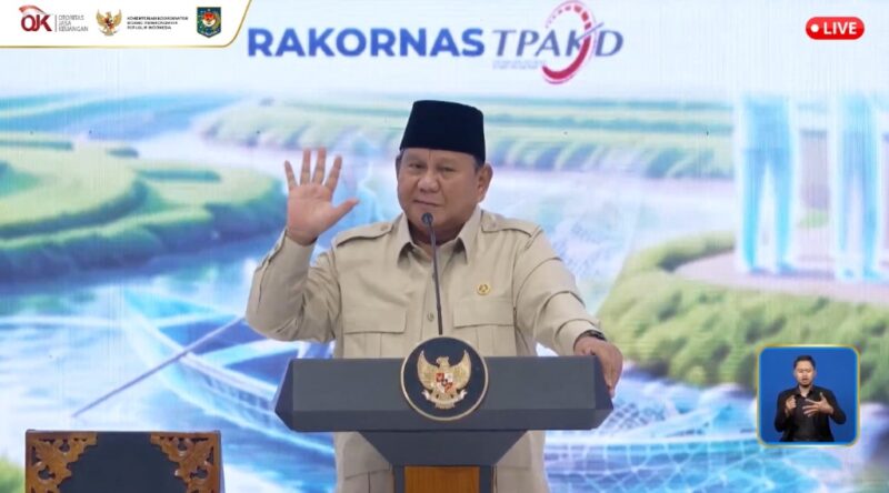 Presiden RI Prabowo Subianto memimpin langsung Rapat Koordinasi Nasional Tim Percepatan Akses Keuangan Daerah di JIEXPO Kemayoran, Jakarta, Kamis (22/10/2026).(poto: istimewa).