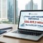 Ilustrasi Layar laptop menampilkan data Utang Luar Negeri Indonesia yang tembus rekor Rp8.220,55 triliun per Agustus 2026.(poto: AI).