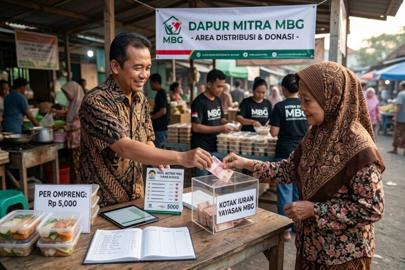 iLustrasi BGN temukan yayasan minta setoran per ompreng ke mitra dapur MBG.(poto: AI).