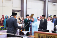 Dewan Perwakilan Rakyat Daerah Kota Sungai Penuh menggelar rapat paripurna pengucapan sumpah dan janji jabatan di Gedung DPRD, Selasa (20/10).(poto: istimewa).