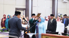 Dewan Perwakilan Rakyat Daerah Kota Sungai Penuh menggelar rapat paripurna pengucapan sumpah dan janji jabatan di Gedung DPRD, Selasa (20/10).(poto: istimewa).
