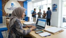 Pelamar menyiapkan berkas di depan laptop saat registrasi daring Dosen Tetap Non-PNS ITS 2026.(ilustrasi poto: AI).