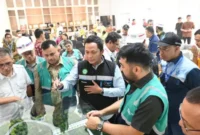 Sekretaris Daerah Kota Padang Raju Minropa mendampingi langsung Anggota Komisi V DPR RI Zigo Rolanda saat memeriksa lokasi pekerjaan bersama kontraktor pelaksana, PT Hutama Karya.(poto: padangkita.com).