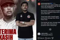 Pengumuman penghentian kerja sama antara Semen Padang FC dengan Nil Maizar usai kekalahan dari PSPS Pekanbaru.(poto: padangkita.com).