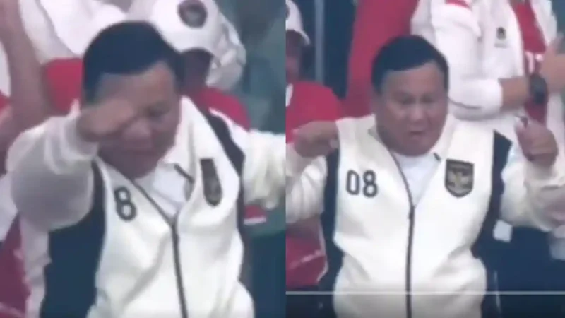 Selebrasi Presiden Prabowo Saat Indonesia Menang FIFA ASEAN Cup 2026.(poto: tribunnews.com).