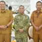 Wali Kota Pariaman Yota Balad bersama Wakil Wali Kota Mulyadi menyambut hangat kedatangan Laksamana Muda TNI Sarimpunan Tanjung di Balai Kota Pariaman, Senin (12/10/2026).(poto: padangkita.com).