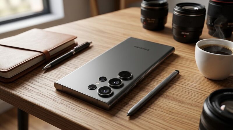 Modul kamera canggih Samsung Galaxy S26 Ultra siap dukung kreasi konten visual harian dengan detail foto maksimal.(poto: AI).